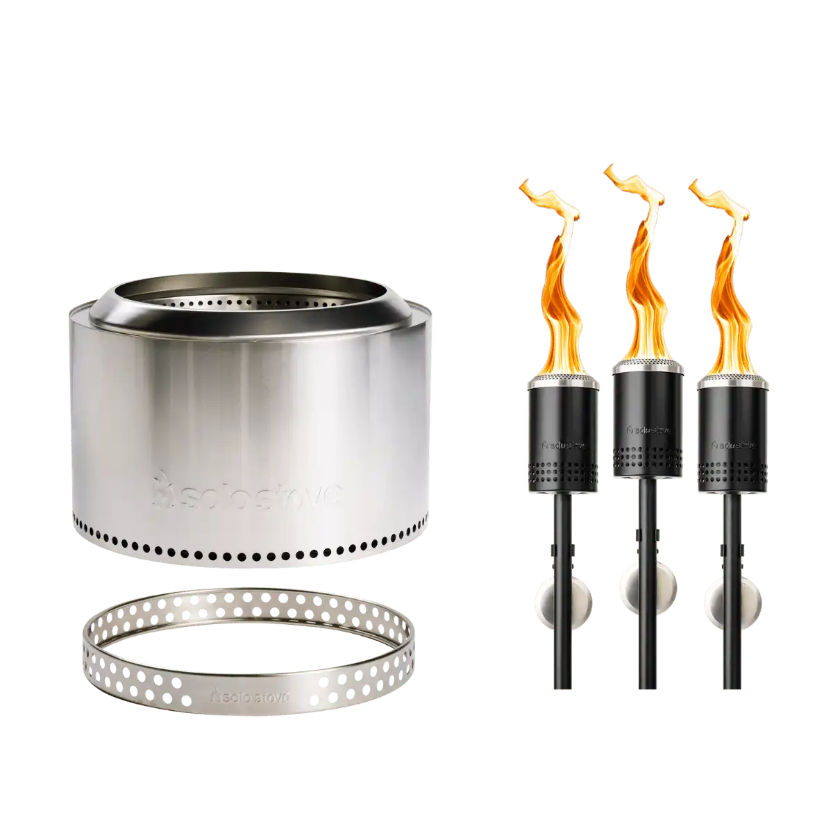 Yukon 27" Fire Pit + Torches Bundle